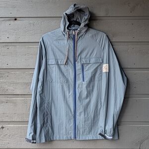 Coalatree Organics Lightweight Windbreaker Jacket Size Medium Gray Blue